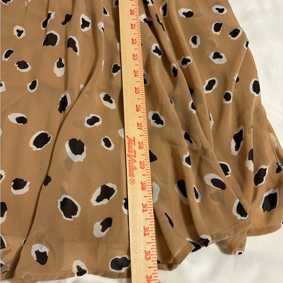 Umgee Tan Leopard Print Boho Babydoll Dress Long Sleeve Size M - Picture 6 of 9